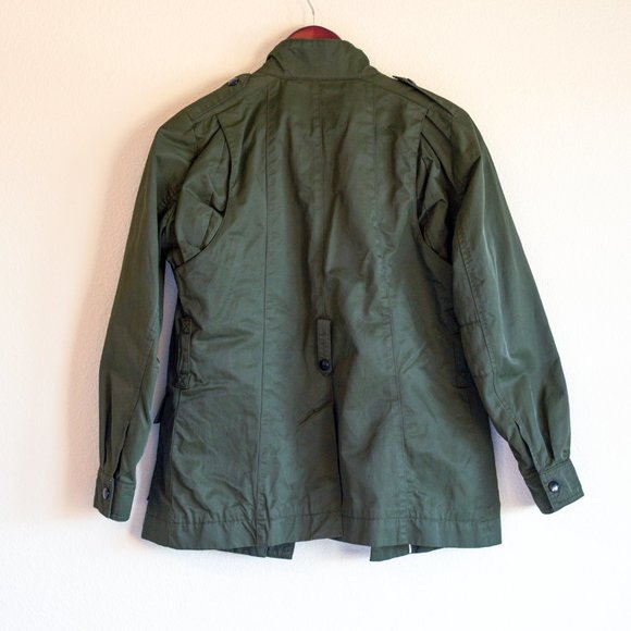 BANANA REPUBLIC Hunter Green Waxed Cotton Utility Jacket, XXS - Picture 4 of 8